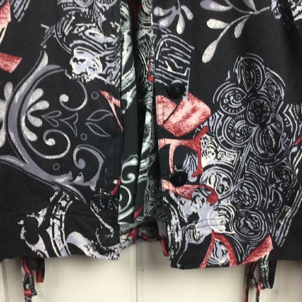 Kaktus Black‎ Graphic Jacket (M) & Matching Cinch Side Blouse (L), Vintage Set - Picture 4 of 14